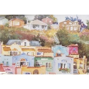 Painted Ladies  Capitola California Autographed Signed Framed Painting Authentic